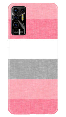 Pink white pattern Mobile Back Case for Tecno Pova 2 (Design - 55)