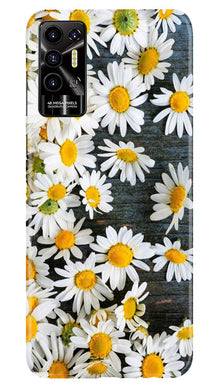White flowers2 Mobile Back Case for Tecno Pova 2 (Design - 62)