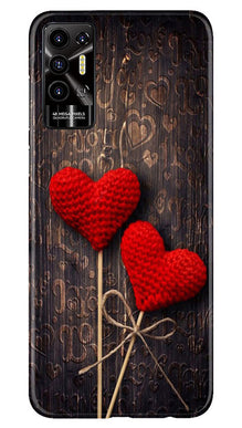 Red Hearts Mobile Back Case for Tecno Pova 2 (Design - 80)