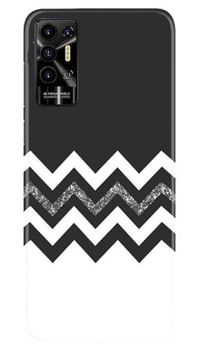 Black white Pattern2Mobile Back Case for Tecno Pova 2 (Design - 83)