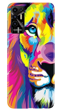 Colorful Lion Mobile Back Case for Tecno Pova 2  (Design - 110)