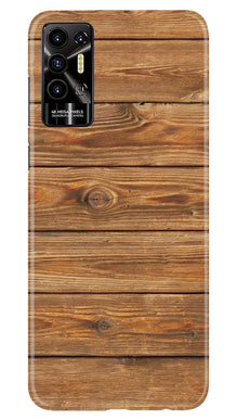 Wooden Look Mobile Back Case for Tecno Pova 2  (Design - 113)