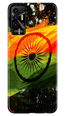 Indian Flag Mobile Back Case for Tecno Pova 2  (Design - 137)