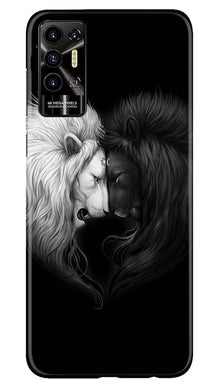 Dark White Lion Mobile Back Case for Tecno Pova 2  (Design - 140)
