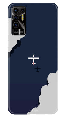 Clouds Plane Mobile Back Case for Tecno Pova 2 (Design - 165)