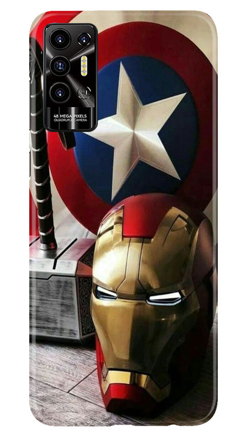 Captain America Shield Case for Tecno Pova 2 (Design No. 222)