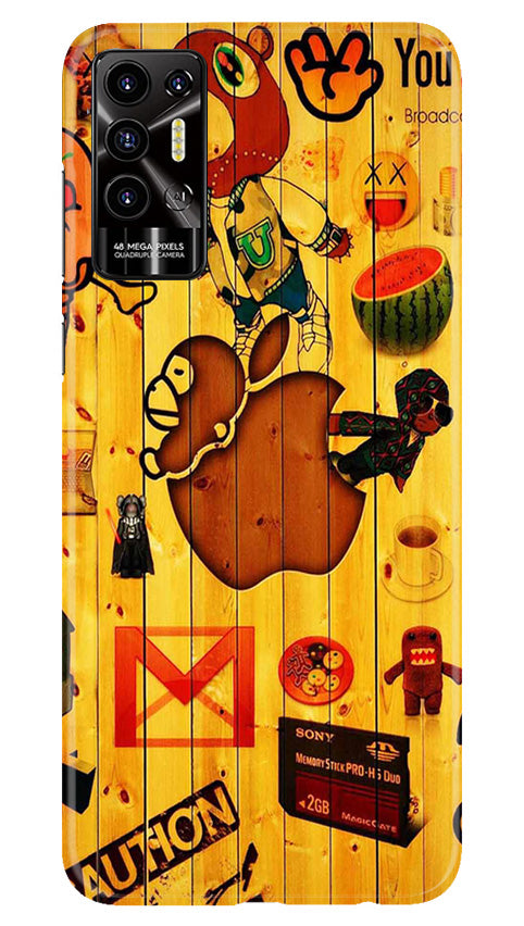 Wooden Texture Mobile Back Case for Tecno Pova 2 (Design - 326)