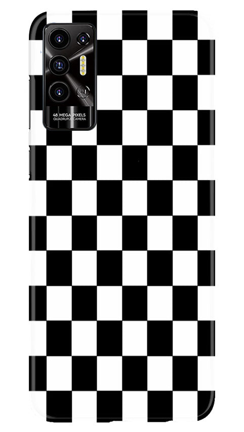 Black White Boxes Mobile Back Case for Tecno Pova 2 (Design - 331)