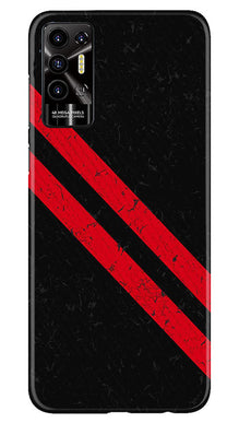Black Red Pattern Mobile Back Case for Tecno Pova 2 (Design - 332)