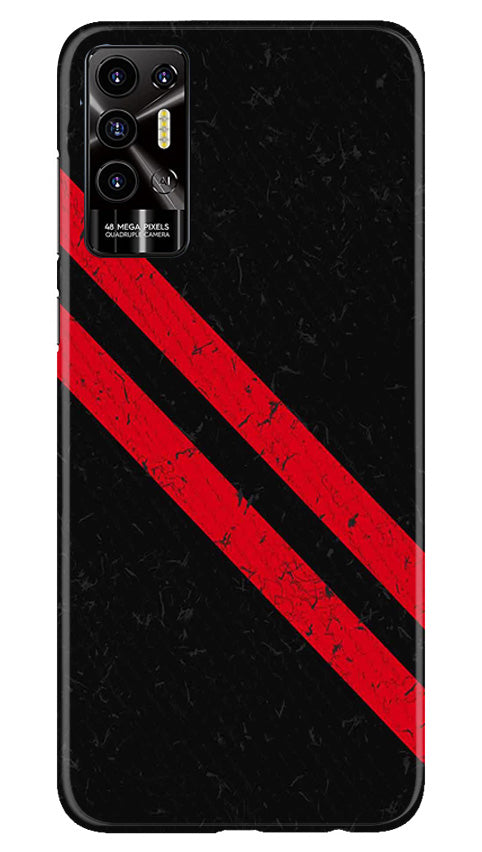 Black Red Pattern Mobile Back Case for Tecno Pova 2 (Design - 332)
