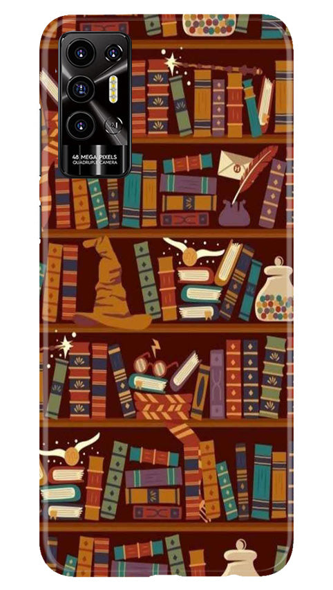 Book Shelf Mobile Back Case for Tecno Pova 2 (Design - 348)