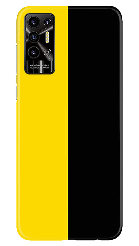 Black Yellow Pattern Mobile Back Case for Tecno Pova 2 (Design - 354)