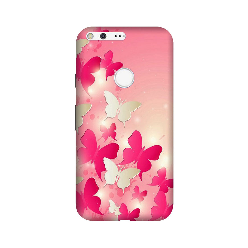 White Pick Butterflies Case for Google Pixel