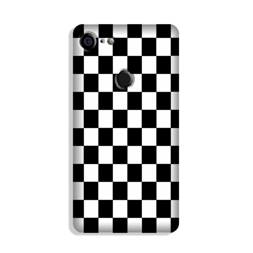 Black White Boxes Mobile Back Case for Google Pixel 3 (Design - 372)