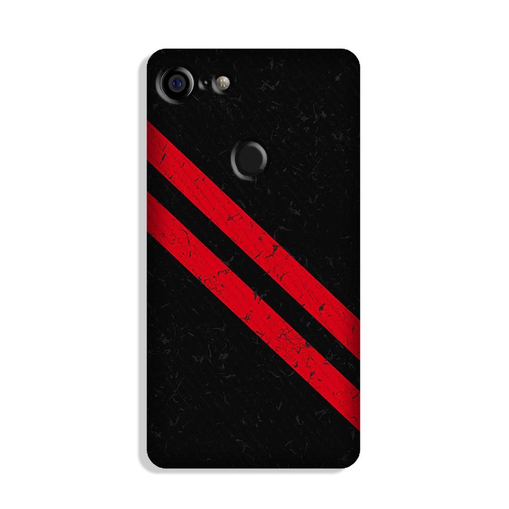 Black Red Pattern Mobile Back Case for Google Pixel 3 (Design - 373)