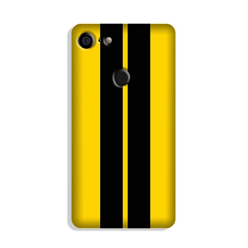Black Yellow Pattern Mobile Back Case for Google Pixel 3 (Design - 377)