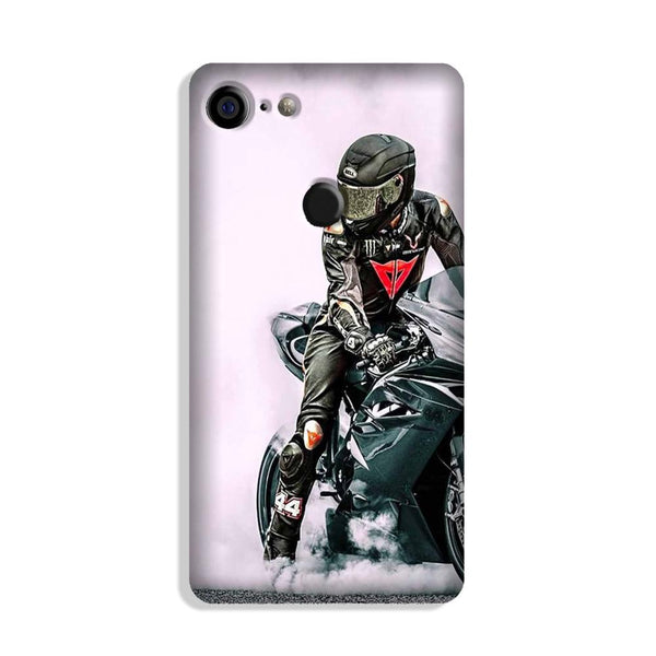 Biker Mobile Back Case for Google Pixel 3 (Design - 383)