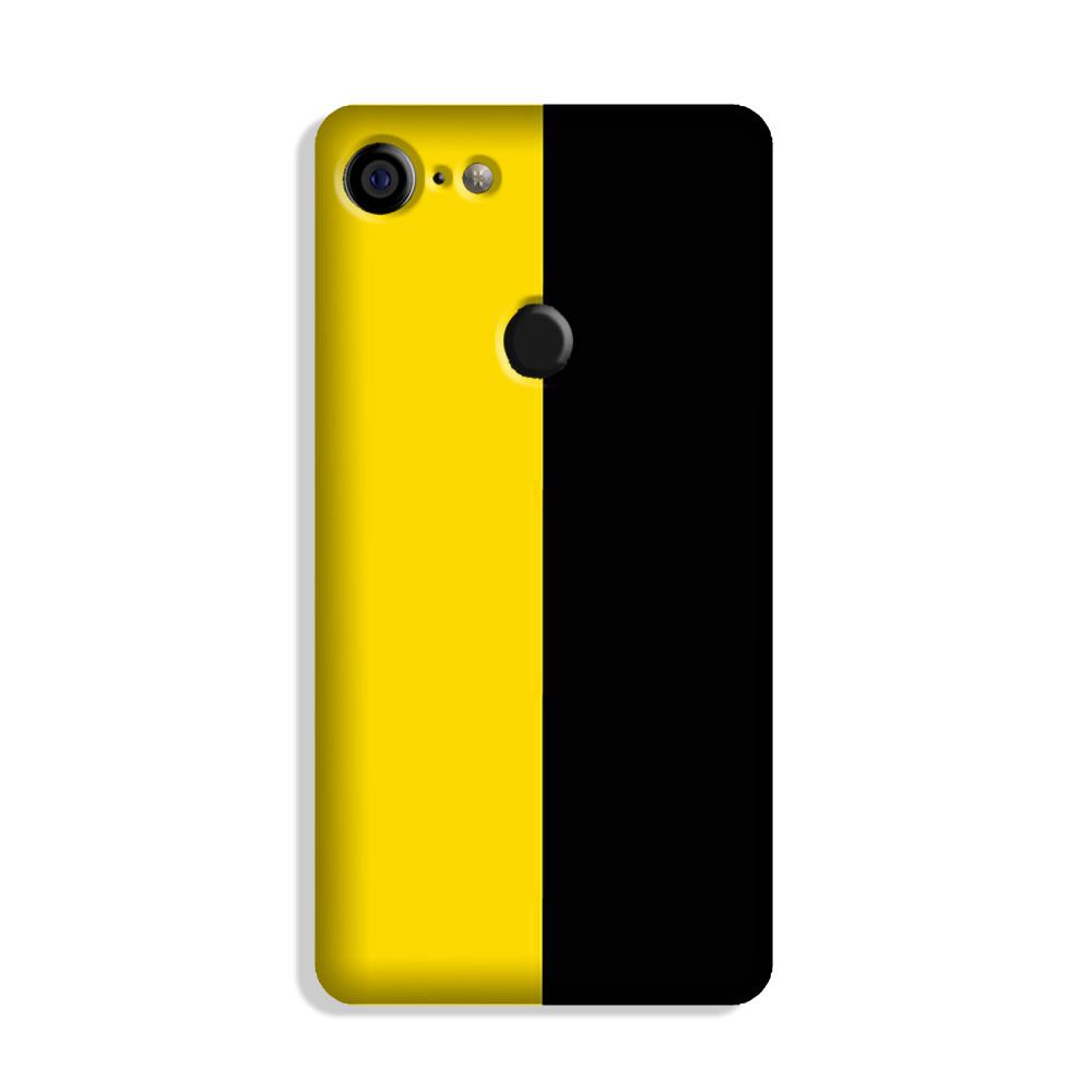 Black Yellow Pattern Mobile Back Case for Google Pixel 3 (Design - 397)