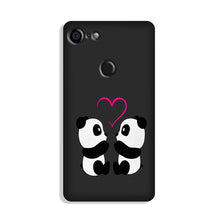 Panda Love Mobile Back Case for Google Pixel 3 (Design - 398)