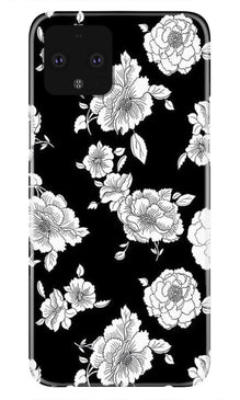 White flowers Black Background Case for Google Pixel 4