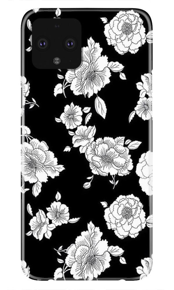White flowers Black Background Case for Google Pixel 4 XL