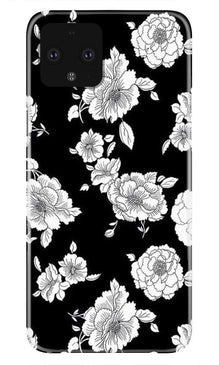 White flowers Black Background Mobile Back Case for Google Pixel 4 XL (Design - 9)