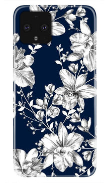White flowers Blue Background Case for Google Pixel 4
