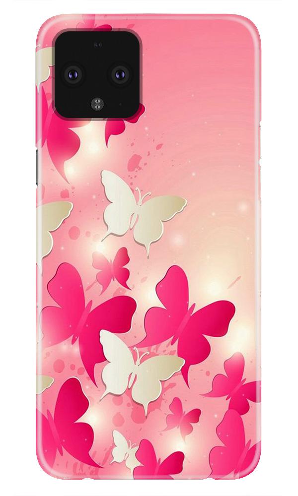 White Pick Butterflies Case for Google Pixel 4