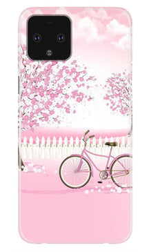Pink Flowers Cycle Mobile Back Case for Google Pixel 4 XL  (Design - 102)
