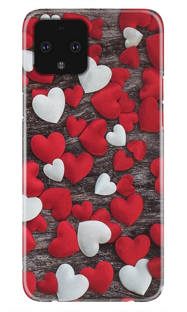 Red White Hearts Case for Google Pixel 4(Design - 105)