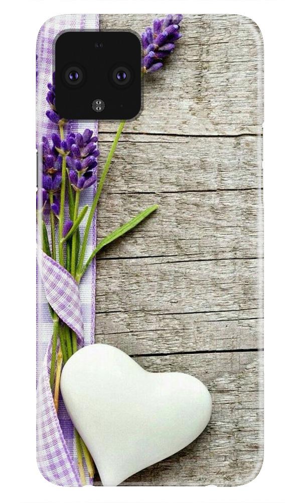 White Heart Case for Google Pixel 4 XL (Design No. 298)