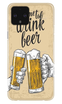 Drink Beer Mobile Back Case for Google Pixel 4 (Design - 328)