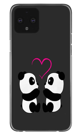 Panda Love Mobile Back Case for Google Pixel 4 (Design - 398)