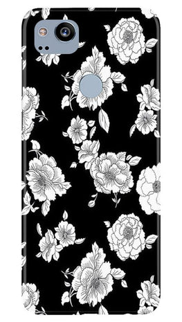 White flowers Black Background Case for Google Pixel 2