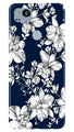 White flowers Blue Background Case for Google Pixel 2
