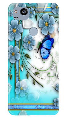 Blue Butterfly Mobile Back Case for Google Pixel 2 (Design - 21)