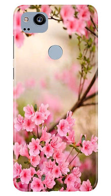 Pink flowers Mobile Back Case for Google Pixel 2 (Design - 69)