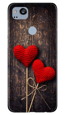 Red Hearts Mobile Back Case for Google Pixel 2 (Design - 80)