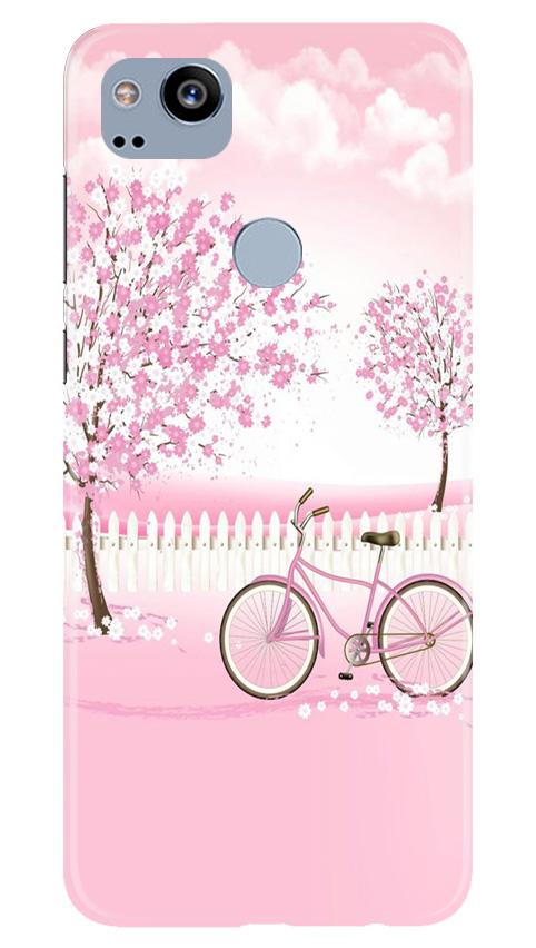 Pink Flowers Cycle Case for Google Pixel 2  (Design - 102)