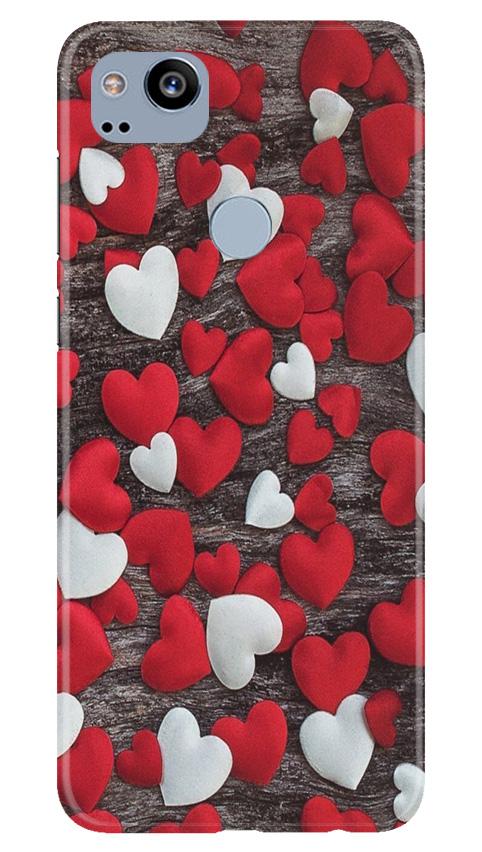 Red White Hearts Case for Google Pixel 2(Design - 105)