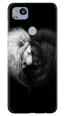 Dark White Lion Mobile Back Case for Google Pixel 2  (Design - 140)