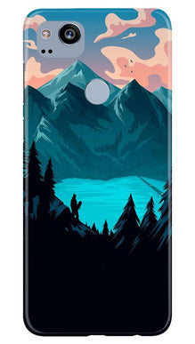 Mountains Mobile Back Case for Google Pixel 2 (Design - 186)