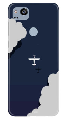 Clouds Plane Mobile Back Case for Google Pixel 2 (Design - 196)