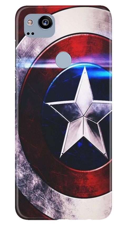 Captain America Shield Case for Google Pixel 2 (Design No. 250)