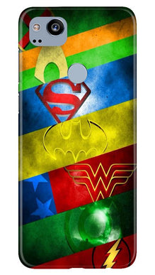 Superheros Logo Mobile Back Case for Google Pixel 2 (Design - 251)