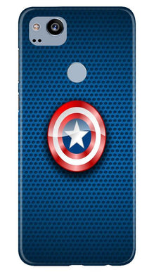 Captain America Shield Mobile Back Case for Google Pixel 2 (Design - 253)