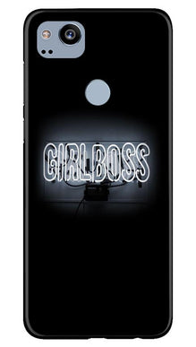 Girl Boss Black Mobile Back Case for Google Pixel 2 (Design - 268)