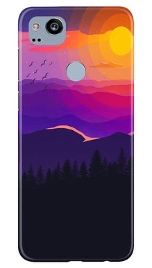 Sun Set Mobile Back Case for Google Pixel 2 (Design - 279)