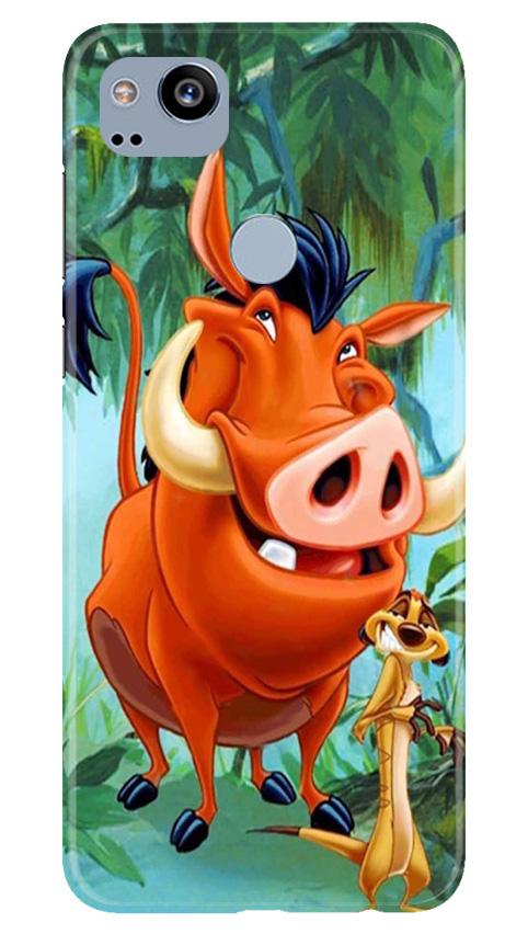 Timon and Pumbaa Mobile Back Case for Google Pixel 2 (Design - 305)