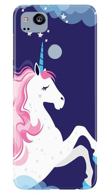 Unicorn Mobile Back Case for Google Pixel 2 (Design - 365)